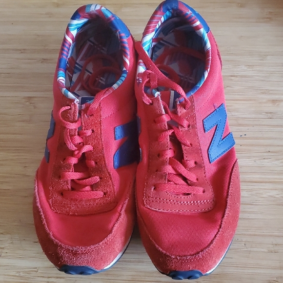 New Balance Shoes - New Balance Kids Vibrant Red and Navy Sneakers